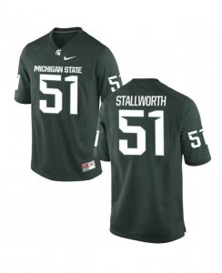 Men's Michigan State Spartans NCAA #51 Kyonta Stallworth Green Authentic Nike Stitched College Football Jersey CQ32B11LG
